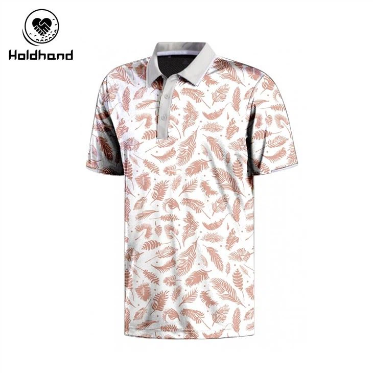 Emerald Green Coconut Print Golf Polo Shirt Cotton Custom