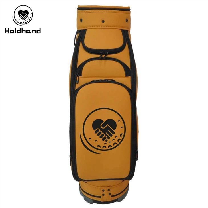 Fashion Bright Orange Design Custom PU Material Golf Staff Bag Golf Bag